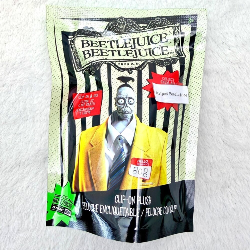 Beetlejuice 2 Movie 2024 Clip-On Plush Mini Figure Blind Bag Striped Beetlejuice